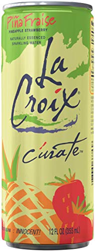 Lacroix Cúrate Pinafraise Sparkling Water, Strawberry Pineapple, Slim Cans, Naturally Essenced, 0 Calories, 0 Sweeteners, 0 Sodium, 12 Fl Oz (Pack Of 8) #TOP1