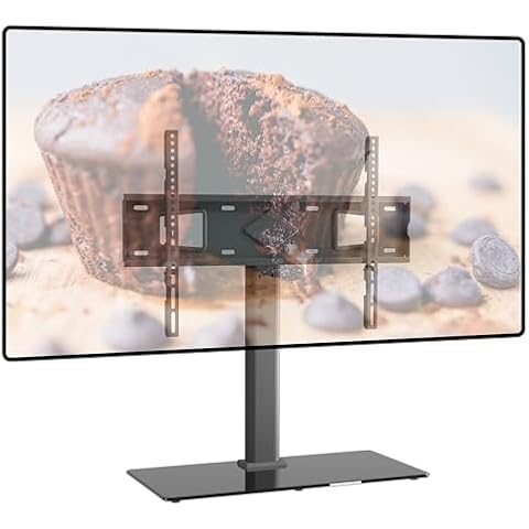 ProMounts Universal Swivel Table TOP TV Stand, Height-Adjustable Bracket for 37-72 Inch LED LCD OLED Plasma Flat and Curved TV Screens Holds Up to 99 lbs, Max VESA 600x400 Cover