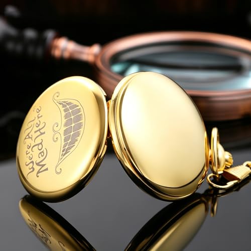 Image of Smooth Pocket Watch Alloy Steel Quartz Roman /Arabic Numerals with 37cm Chain for Father's Day Xmas Best Gifts