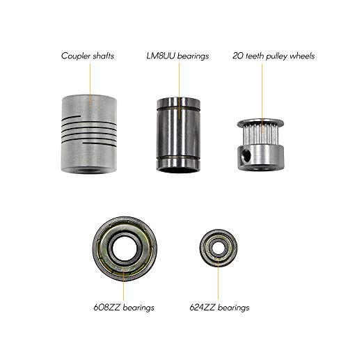 Anself Peças de Impressora 3D Aibecy Kit Linear Motion LM8UU 608ZZ 624ZZ Rolamentos Acoplador Do Eix