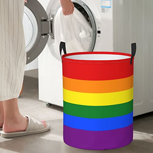 Cesto portabiancheria con stampa arcobaleno