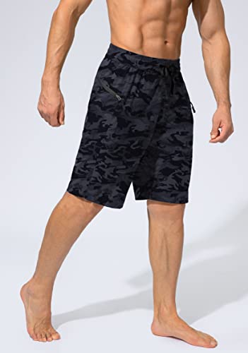 Image of Men's Swim Trunks Quick Dry Board Shorts with Zipper Pockets Beach Shorts Bathing Suits for Men - No Mesh Liner