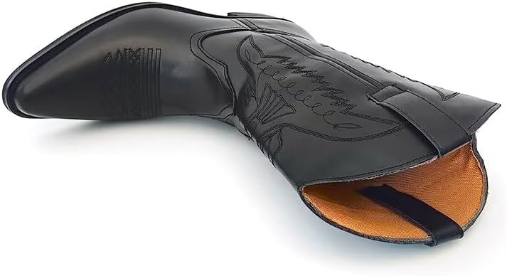 Cowboy Boots For Men Wide Foot Pointed Tip Western Boots with Classic Embroidered Durable Slip on Boots