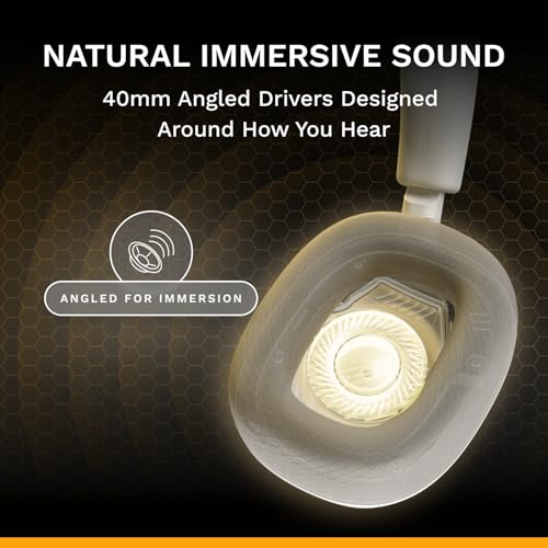 GLORIOUS GHS Eternal - Stereo Gaming Headset for PC, PS5, PS4, Xbox, Switch - Custom Tuned Angled Drivers, Adjustable Crystal Clear Detachable Mic, 3.5mm - Durable, All Day/Night Comfort - White — view 3