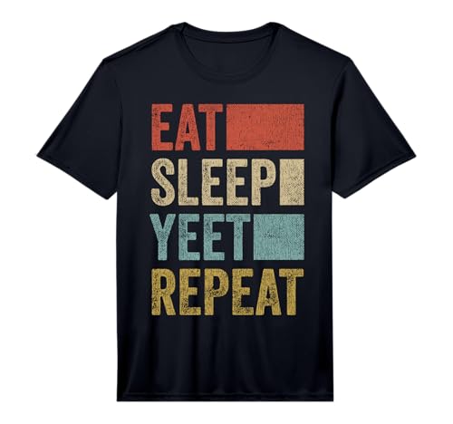 Funny Eat Sleep Yeet Repeat Shirt 70s Popular Dance Yeet Performance T-Shirt
