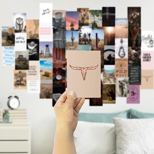 Image of Fardes Western Decor for Aesthetic Southwestern Decor, 50pcs Aesthetic Pictures for Western Wall Decor, Vintage Southwestern Posters for Teen Girls Bedroom
