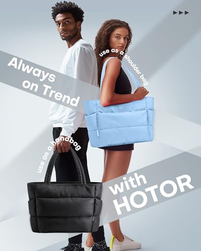 Image of HOTOR Puffer Tote Bag for Women, Multi-Pocket, Zippered