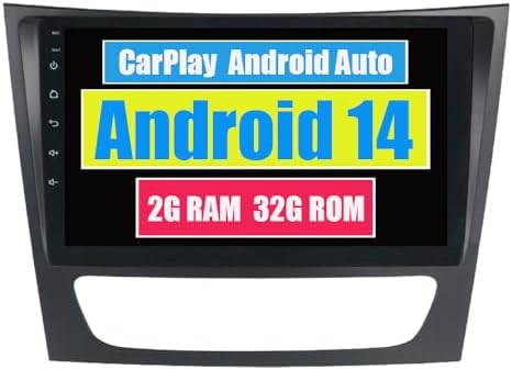 RoverOne Car Stereo Radio for Mercedes Benz G-Class W463 CLS W219 W211 E200 E220 E280 E350 2005-2010 with CarPlay Android Auto Multimedia Player GPS Navigation Touch Screen Bluetooth WiFi