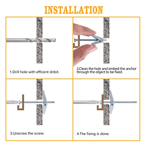 T.k. Excellent Assorted 24 Pcs Toggle Bolt And Phillips Machine Screws Kit For Hanging Heavy Items On Drywall - 1/8 Inch, 3/16Inch, 1/4Inch #TOP4
