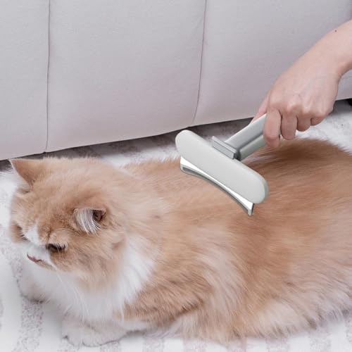 Dematting Comb for Cats, Long Hair Cat Comb, Pet Hair Grooming Brush with Release Button, Dog Pet Care Supplies for Massaging, Cleaning, Shedding Removal, Cat Grooming Comb – Bild 5