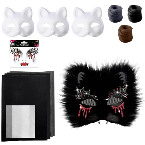 Masque de mascarade Venise noir et bleu style rétro pour costume de carnaval homme et femme