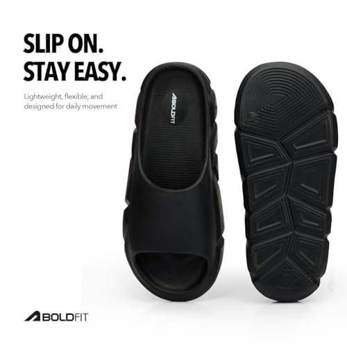 Image of Boldfit Sliders for Man, Eva Foam Men Sliders Slippers, One-Piece Comfort Men Slides with Shock-Absorbing, Soft Cushioning, Water-Resistant & Odor-Free for Beach, Travel, Everyday Wear Flip Flops