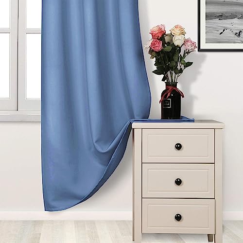 Image of DWCN Blackout Curtains for Bedroom Living Room 42 x 63 Inch Long Dusty Blue