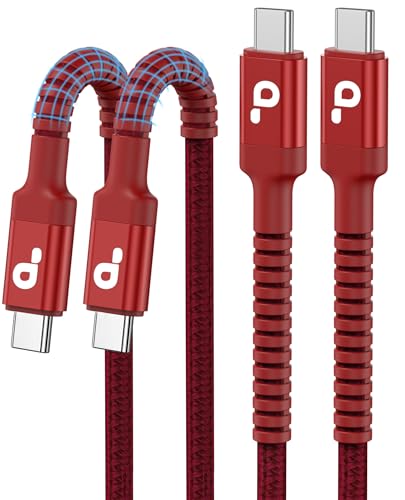 Image of USB C to C Cable 10FT, 2Pack USB C Charger Cable, Long Type C Fast Charging Cable Nylon Braided USBC Charger Cord Compatible with iPhone 17 /16 /15 /Pro /Plus /Pro Max /Samsung Galaxy S23 /LG and More-Red