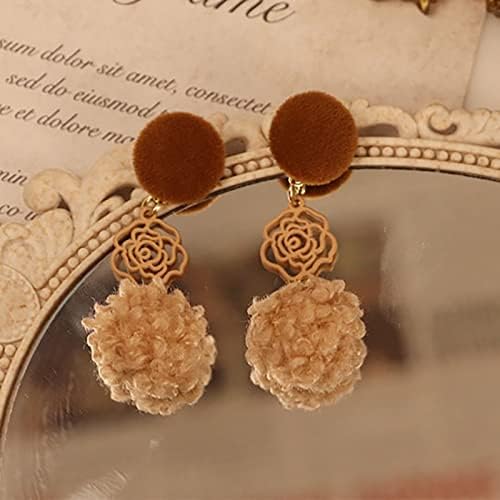 Women's Earrings Elegant Romantic Adorable Rose Ball Earrings for Women with Festive Banquet Jewelry