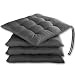 Produktbild Gräfenstayn® 4er-Set Sitzkissen 40x40x3cm mit Haltebändern für Indoor und Outdoor mit Öko-Tex Siegel - (Graphite)