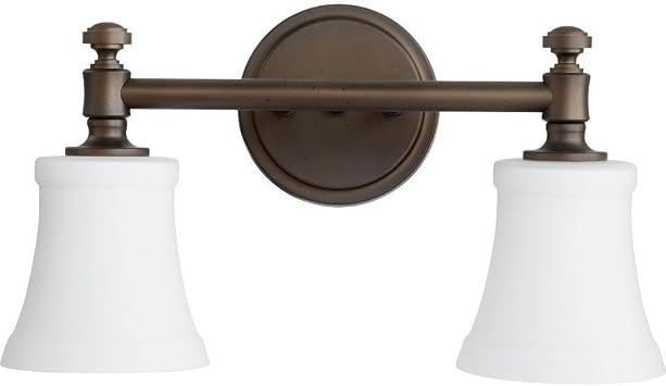 Quorum 5122-2-186 Transitional Two Light Vanity from Rossington Collection in Bronze/Dark Finish,