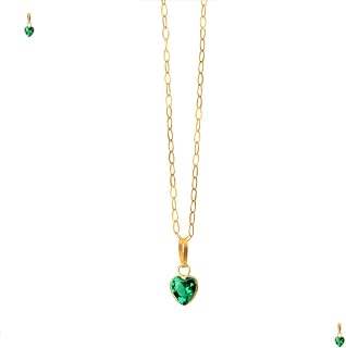Corrente modelo (Bailarina) em Ouro 18k e Pingente Formato de coração com (4mm)