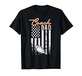 Football Coach Dad Like A Normal Dad Only Cooler USA Flag T-Shirt, Men, Black, Large