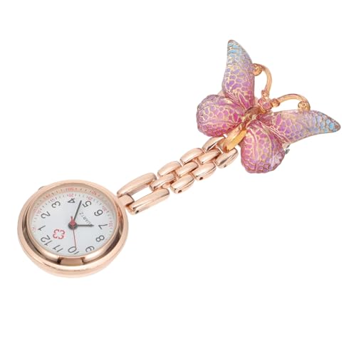 LIFKOME Krankenschwester Taschenuhr Schmetterling Analog Quarz Stahl Teleskopclip Damen Pflege Uhr Für Medizinisches Personal