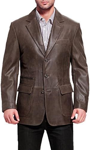 3 button leather jacket