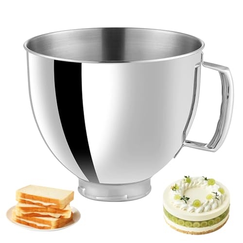 Yunlaishaocer 4,5L Edelstahl Kitchen Schüssel für Kitchen Aid 4,5-5 Quart Standmixer,Kompatibel mit Mixer Zubehör,304 Rührschüssel Ersatz mit Griff für kitchen aid,Spülmaschinenfest Yunlaishaocer 4,5L Edelstahl Kitchen Schüssel für Kitchen Aid 4,5-5 Quart Standmixer,Kompatibel mit Mixer Zubehör,304 Rührschüssel Ersatz mit Griff für kitchen aid,Spülmaschinenfest