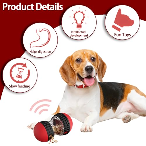 HBSFBH Rollender Leckerli Spender, Leckerli Dosierung Verstellbare Hundespielzeug, Rolling Feeder Hundespielzeug, Slow Feeder für Hunde Spielzeug, Unterhaltsames Spielzeug für Hunde zur Futterausgabe