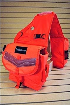 HILASON Orange 600D Poly Deluxe Horse Trail Riding Saddle Bag Pack Water Bottles