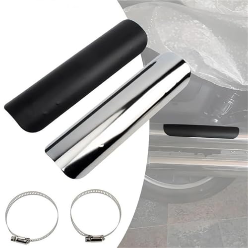 Protector térmico de escape universal para moto cubierta negra con abrazadera 3