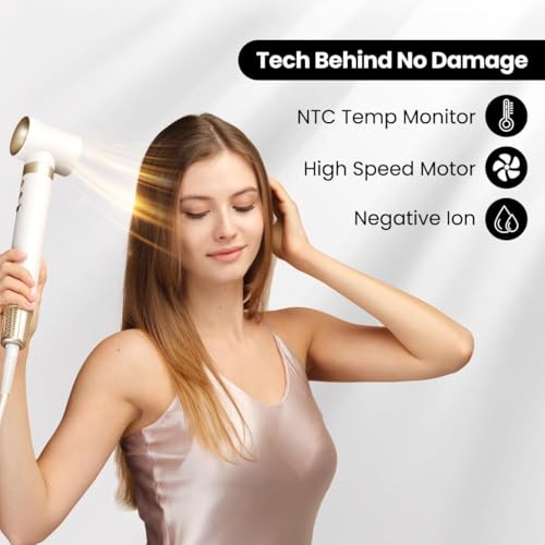 Image of GLAMUP Dual Voltage 6 in1 Extra Long Wrap AirCurler, No Heat Damage, 110k RPM High Speed Motor & Negative Ions, Fast Drying, Volumizer & Diffuser,All Hair Types,Travel Pouch, Hot Air Styler