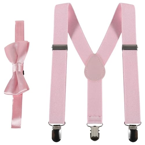 Hotainoys 1 Ensemble de Bretelles et nœud Papillon pour Hommes et Femmes, Bretelles de Smoking élastiques Formelles nœuds Papillon pour Hommes, Cravates fête Mariage pour