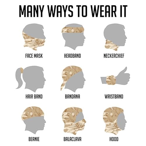 Mascarilla Beige con Dibujo Lineal para Clima Frío, Cuello Tubular, Pañuelo Cortaviento para Hombre y Mujer, Balaclava Elástica para Motocicleta, Ciclismo, Esquí y Más miniatura 6
