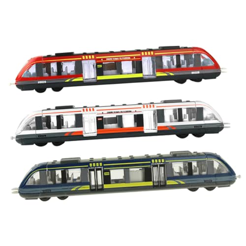 Toddmomy Set 3 Pezzi Trenino Giocattolo Elettrico Per Bambini 2-4 Anni, Modellino Treno Simulazione Colorato, Giocattoli Educativi Per Coordinazione e Immaginazione