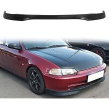 Front Bumper Lip Compatible with 1992-1995 Honda Civic Sedan, Unpainted Black TR Style PU Front Lower Chin Spoiler Protector, 1PC