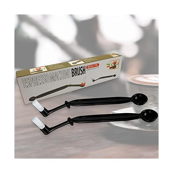 QOCO Cepillo de Limpieza para Máquinas de Café 2 Piezas, Cepillo de Nailon Resistente al Desgaste con Cuchara, Usar para… - Imagen 8