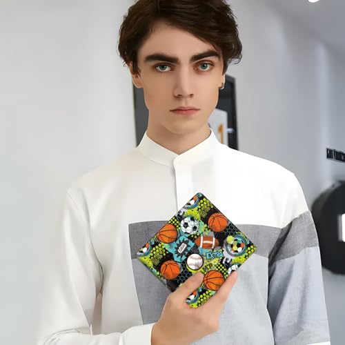 Image of Wallet for Boys Soccer Leather Wallets Credit Id Card Cash Holder Black Rfid Blocking Zipper Cute Cool Funny Aesthetic Wallets With Coin Pocket Id Window Teen Wallets for Boys Teenager Wallet