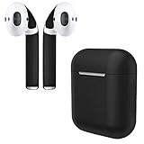 AirPod Skins & Silicone Charging Case Cover | Easy Install | Customize and Protect | Free Lifetime Replacements | Max Coverage | Compatible With Apple AirPods Accessories (Matte Black Case & Skin)