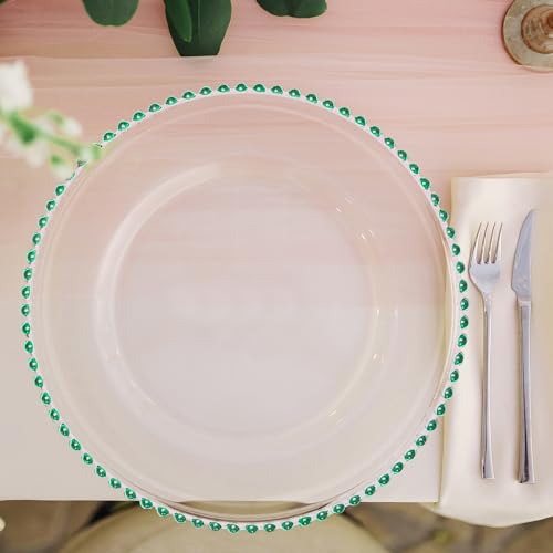 MYEventProducts-8-Pack-13-inch-Green-Charger-Plates-Fancy-Charger-Plates-for-Wedding-Reception-Heavy-Duty-Durable-Sturdy-Glass-Chargers-for-Dinner-Plates-Party-Supplies-Green