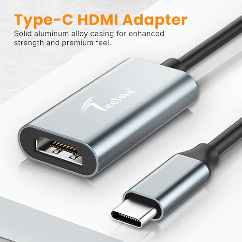 Image of Techie Type-C to HDMI Converter Slim 4K 30hZ, Crystal-Clear 4K Output, Plug-and-Play Design & Aluminium Body, Connect USB-C Devices to HDMI Display, Monitor, TV or Projector - Silver