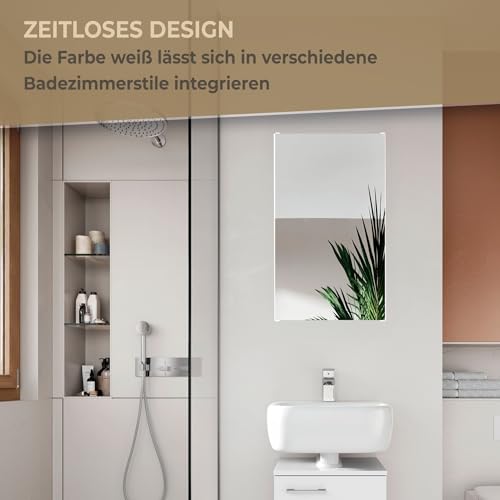 Probus Basic Spiegelschrank 40cm in Weiß – Modernes, Zeitloses Design für optimale Badezimmerorganisation, Türanschlag frei wählbar, Made in Germany