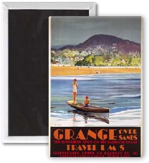 Grange Over Sands, the loveliest spot of the lakeland coast - 3x2 inch Fridge Magnet - large magnetic button
