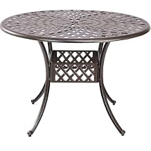41-Inch Outdoor Dining Table, Cast Aluminum Patio Furniture, Round Table,Outdoor All-Weather Cast Aluminum Dining Furniture,Patio Furniture Patio Furniture Outdoor Table