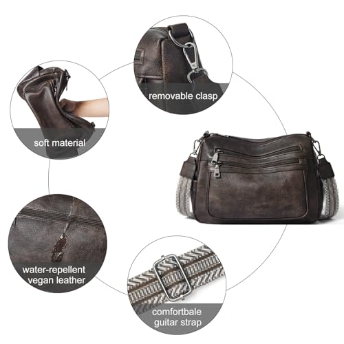 Image of Bluome Crossbody Purses for Women, Medium Large Faux Leather Crossbody Bags Lightweight Sling Bag Shoulder Handbags