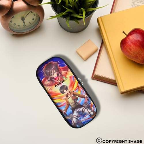 Image of Funfob Polyester Attack On Titan Pencil Box for School College for Pen Pencil Or Other Stationery Products Pencil Pouch | AOT, Multicolor