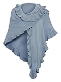 ✅ TOP-QUALITÄT - ERSTKLASSIGER PONCHO - sehr beliebter Poncho der aktuellen Kollektion - mit stylischem Schnitt und optimaler Produkt-Qualität ist einfach ein Hingucker und ganz unkompliziert mit jedem Outfit easy kombinierbar. (ohne Accessoires Tuchbrosche - bitte separat bestellen) )