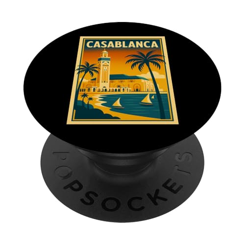 Casablanca Morocco Vintage Travel Poster PopSockets Adhesive PopGrip