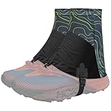 Trail Gaiters, Waterproof Low Shoe Protectors, Adjustable Boots Gators for Hiking & Running - Prevents Debris in Shoes