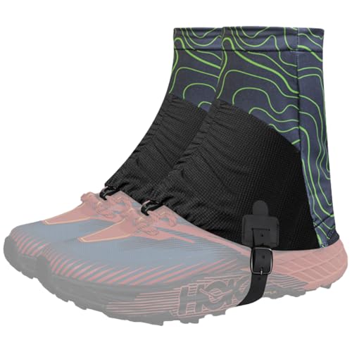 Trail Gaiters, Waterproof Low Shoe Protectors, Adjustable Boots Gators for Hiking & Running - Prevents Debris in Shoes