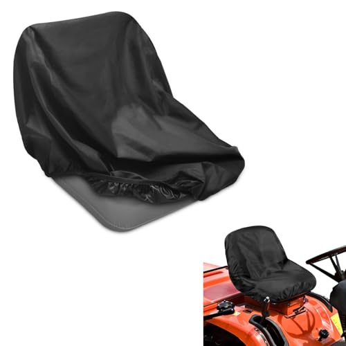 Sisinkal Funda impermeable para asiento de tractor para cortacésped, resistente 210D Oxford, funda protectora para equipos de jardín, cubierta de almacenamiento de 50 x 39 x 35 cm, color negro