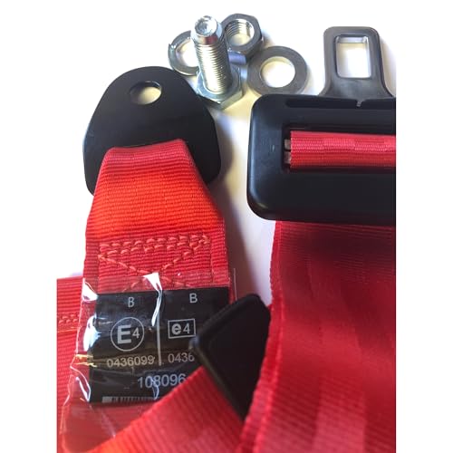Verstelbare rode en zwarte veiligheidsgordel voor rolstoel en scootmobiel - maximale lengte is 153 cm en wordt geleverd met Easy Release drukknopgesp, bouten en moeren kit en 21 mm roestvrijstalen - Afbeelding 4